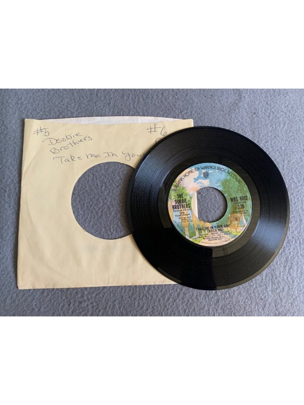 The Doobie Brothers 45 RPM Vinyl "Take Me In Your Arms"/" Slat Key Soquel Rag"